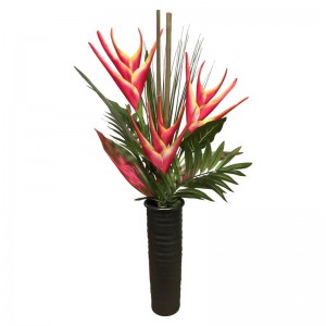 Bayou Breeze Tropical Heliconia Centerpiece in Decorative Vase BBZE3954